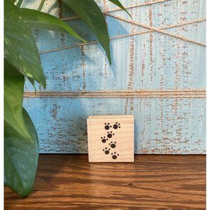 Kitty Cat Dog Puppy Paw Prints Rubber Stamp Color  Inkadinkadoo